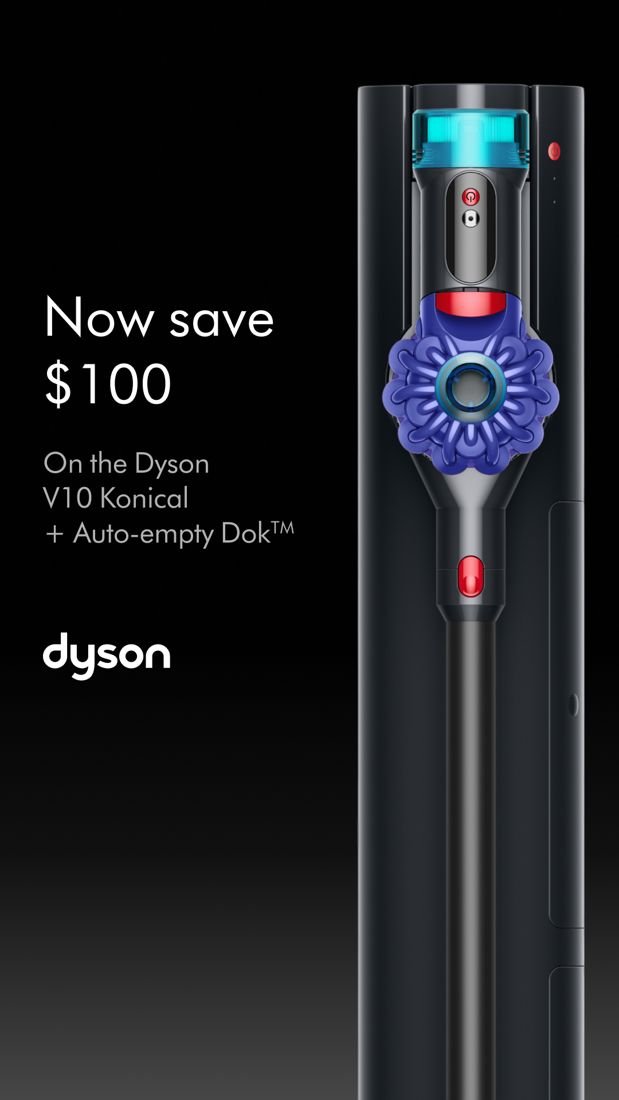 Dyson static Meta ad: Dollar-off promo