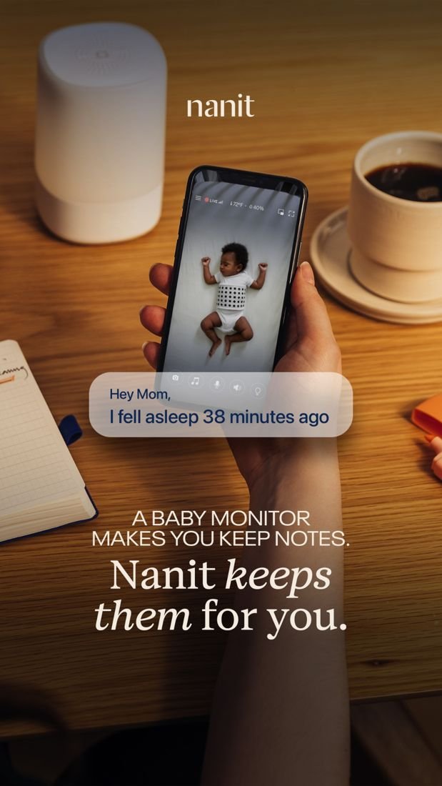 Nanit static Meta ad: Job-to-be-done reframe