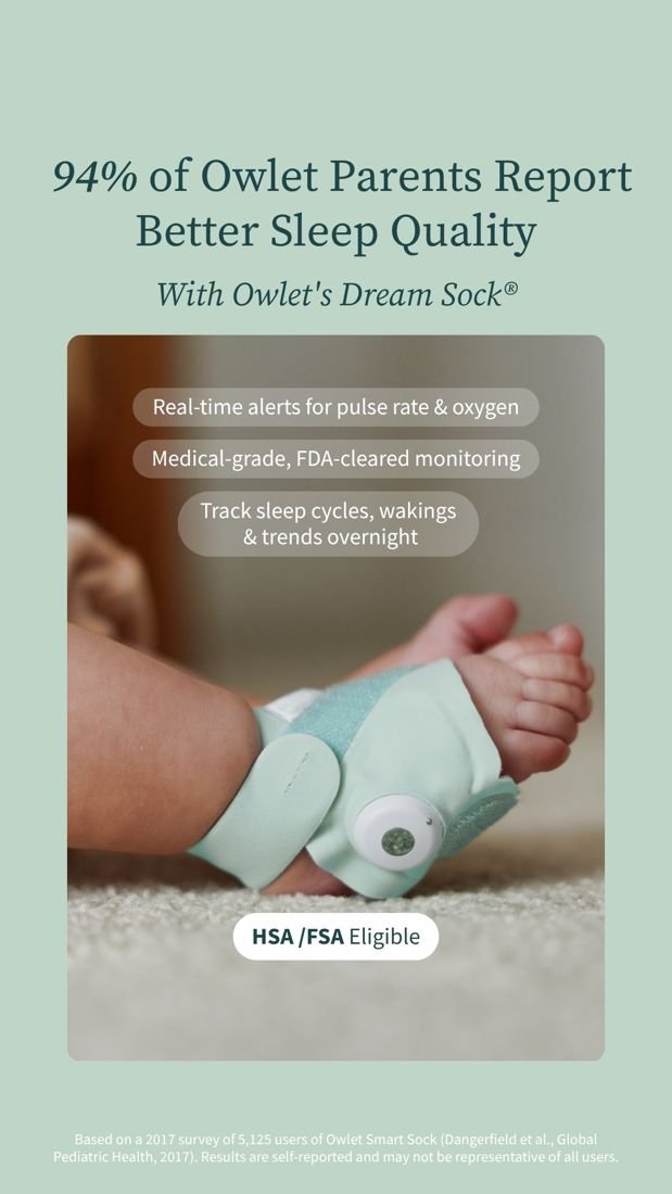 Owlet static Meta ad: Benefits eligibility reframe