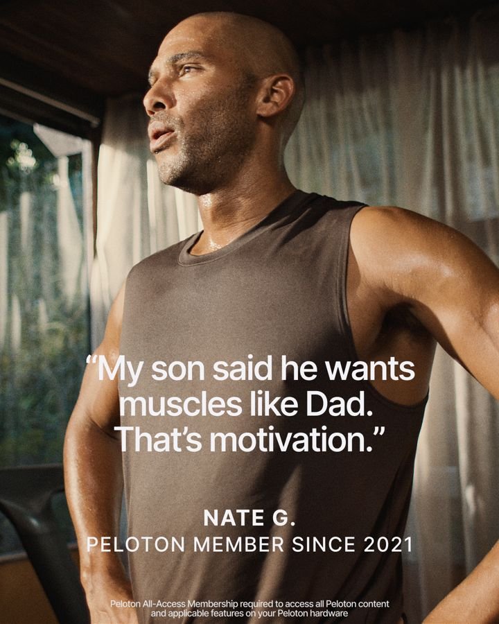Peloton static Meta ad: Member story motivation