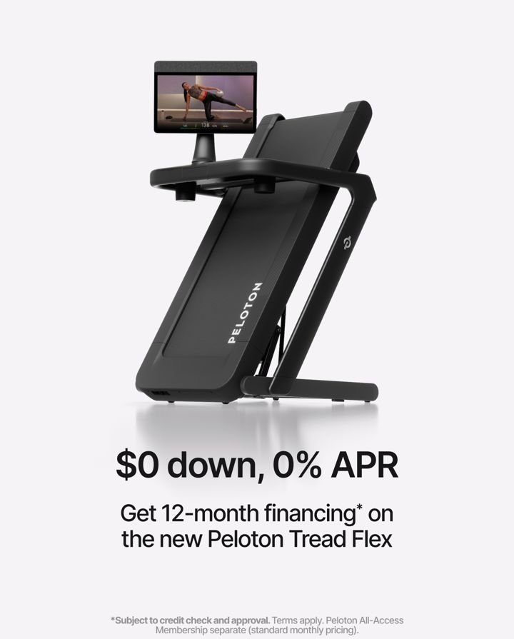 Peloton static Meta ad: Financing reframe treadmill