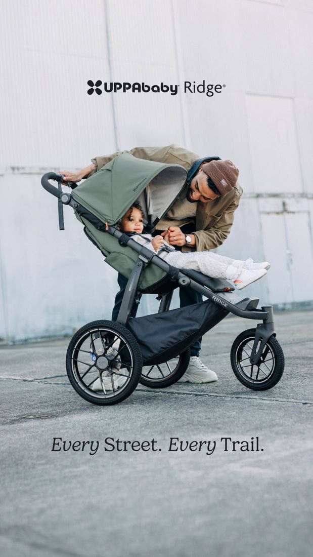UPPAbaby static Meta ad: Model callout CTA